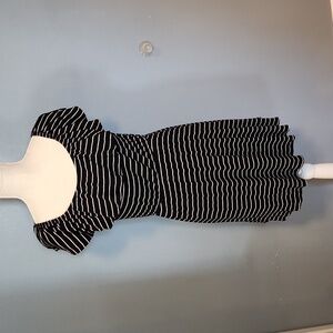 Arizona Jean striped rushed, ruffled midi dress